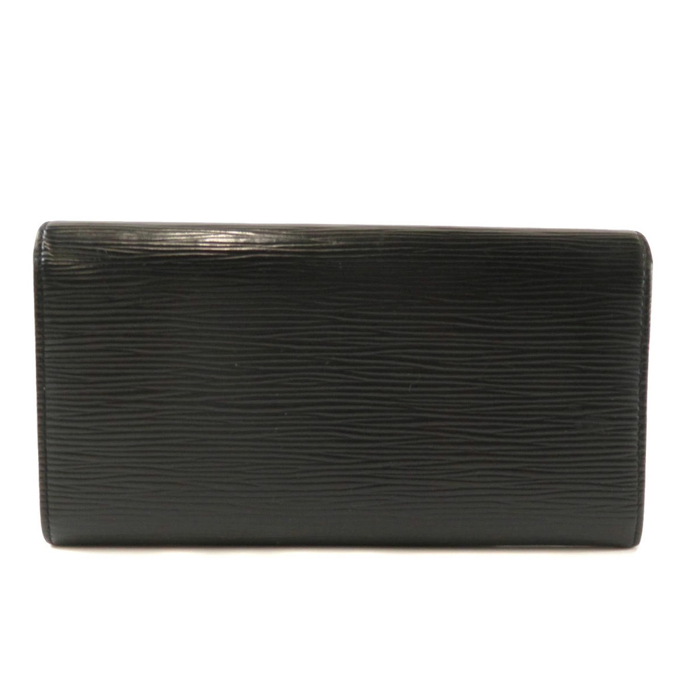 Louis Vuitton Pochette Long Wallet Credit Leather Epi Portemonnaie Black